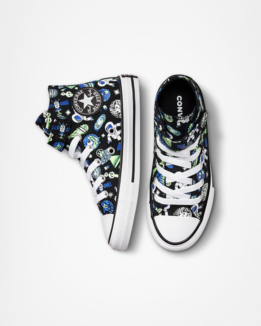 Boys' Converse Chuck Taylor All Star Easy-On Space Cruiser High Top Shoes Black / Blue / Green | AU E3645W